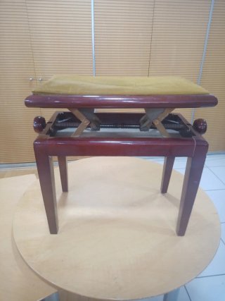 Banqueta Piano Deluxe Caoba Regulable