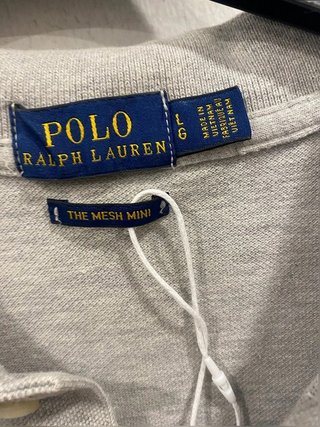 Polo Ralph Lauren Mesh Mini Polo Dress Heather Grey Sporty Vintage Cotton