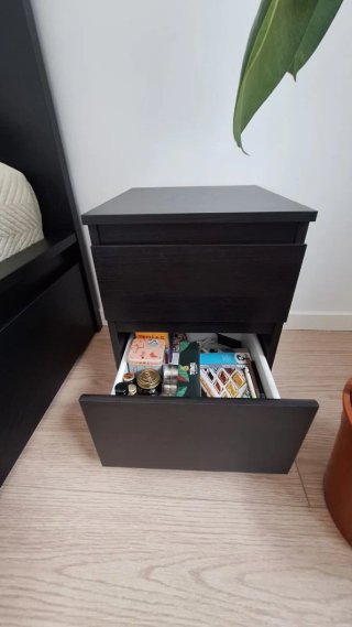 Cama IKEA MALM 140x200 + Colchón + Mesita