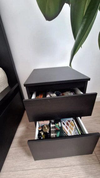 Cama IKEA MALM 140x200 + Colchón + Mesita