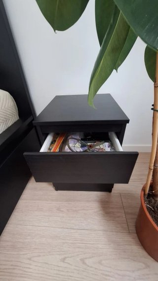 Cama IKEA MALM 140x200 + Colchón + Mesita