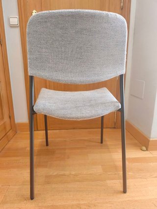 6 Sillas Tela Gris Comedor/Oficina