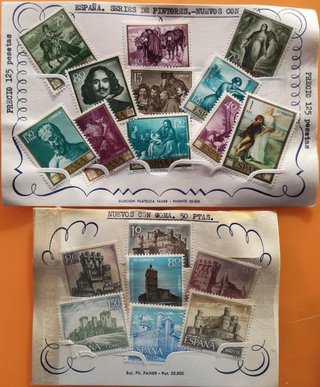 Lote sellos España siglo XX pintores y castillos