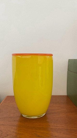 Jarrón cristal Murano amarillo