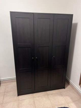 2 Armarios 3 Puertas Negro-Marrón 117x176cm