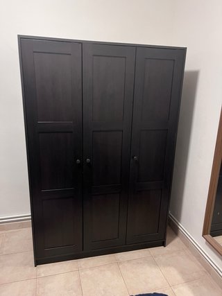 2 Armarios 3 Puertas Negro-Marrón 117x176cm