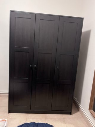 2 Armarios 3 Puertas Negro-Marrón 117x176cm