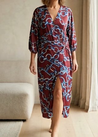 Vestido midi Zara estampado cadenas