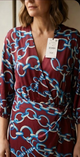 Vestido midi Zara estampado cadenas