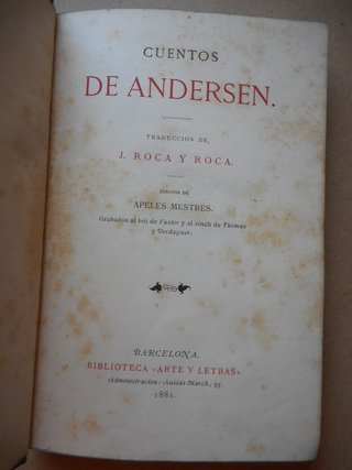 Cuentos Andersen, Arte y Letras, 1881