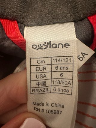 Mono de esquí rojo 6 años