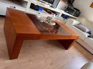 Mesa de centro madera y cristal