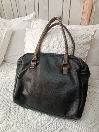 Bolso de piel auténtica negro Nuevo