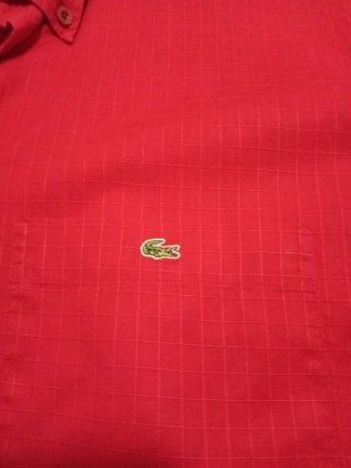Camisa Lacoste Roja Manga Corta Talla XL