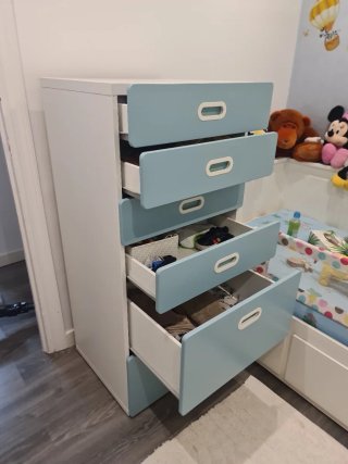 Mueble infantil cajonera azul