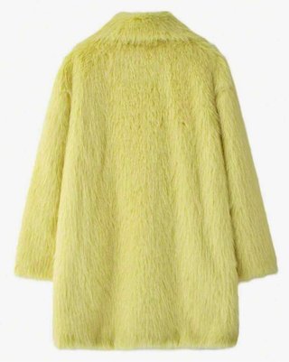 Abrigo pelo sintético amarillo