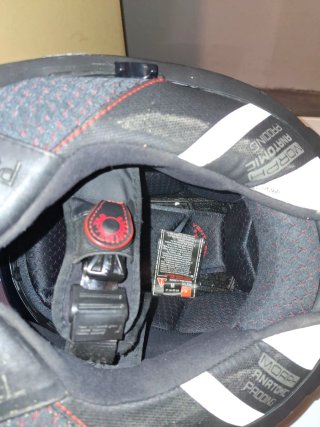Casco de moto LS2 negro y azul
