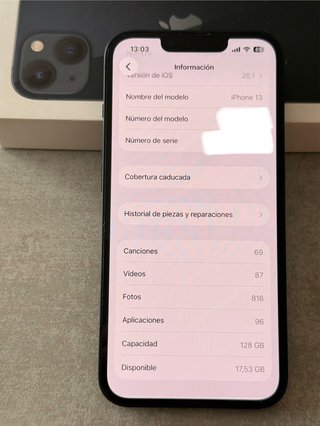 iPhone 13 128GB Medianoche + 2 Fundas