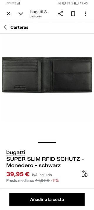 Monedero Bugatti Negro
