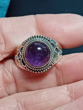 Anillo Plata Ley Amatista Morada