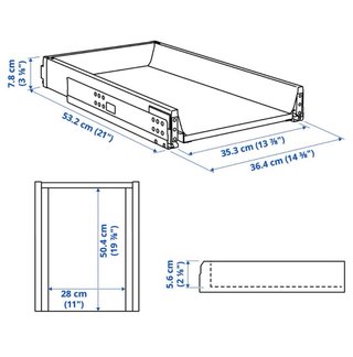 Cajón Maximera bajo Ikea blanco 40x60cm