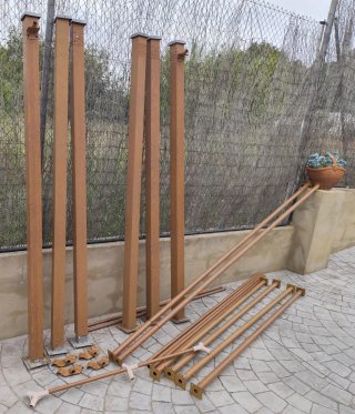 Pérgola imitación madera 3x4
