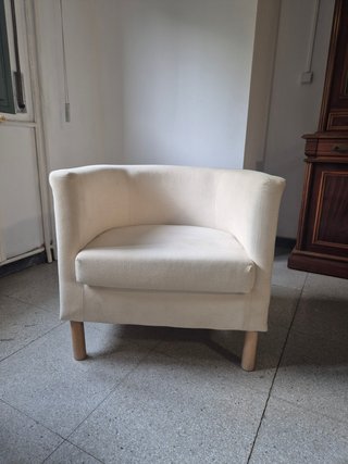 Butaca moderna tela beige