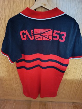Polo Geographical Norway Negro y Rojo