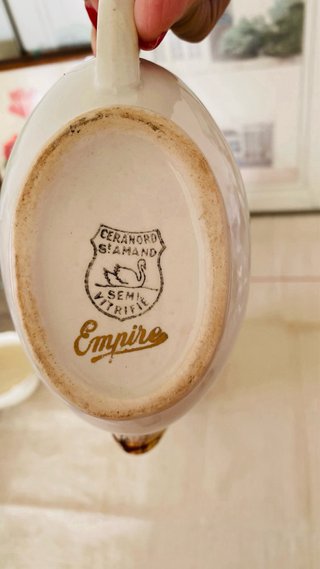 Salsera antigua porcelana Ceranord St Amand Empire