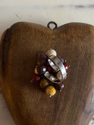 Anillo ajustable bisutería piedras multicolor