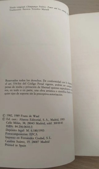 La política de los chimpancés el poder y el sex...