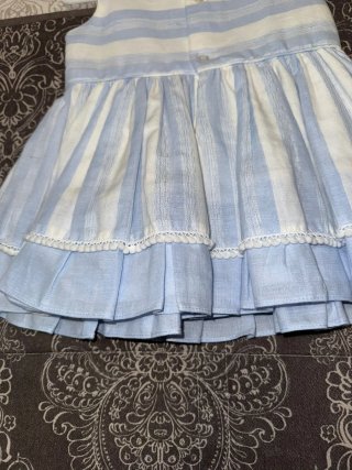 Vestido niña azul y blanco talla 18 meses .