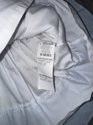 Vestido niña azul y blanco talla 18 meses .