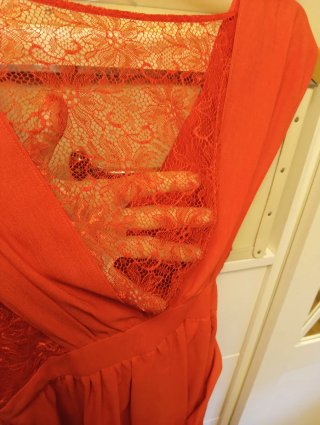 Vestido Naf Naf Coral Talla 38 Encaje como Nuevo