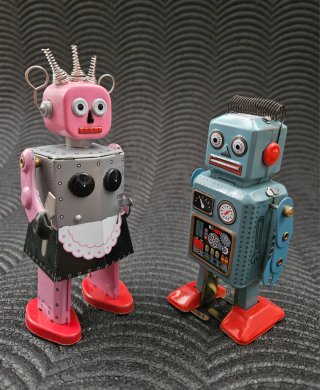 Set di robot di latta a molla