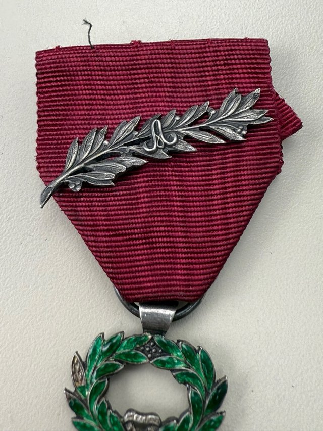 Medalla condecoración plata y esmalte Leopoldo II
