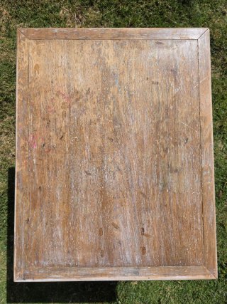 Mesa auxiliar madera maciza con cajón