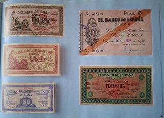 Billetes de España y Asturias