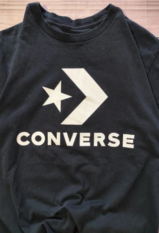 Camiseta Manga Corta Converse Negra Logo Hombre