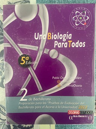 Libro biología 2º bachillerato buen estado