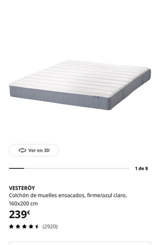 Colchón IKEA Vesteröy 160x200 cm