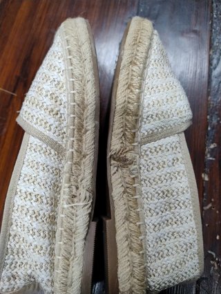 Espadrillas Orsay Panna e Oro Tg 37