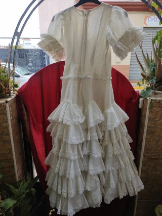 Traje de flamenca Flamenca Blanco con Volantes