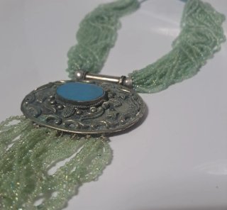 Collana vintage acquamarina argento