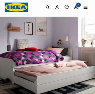 Cama nido blanca Ikea SLAKT  con 2 colchones