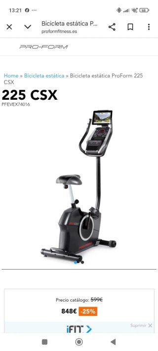 Bicicleta Estática ProForm 225 CSX