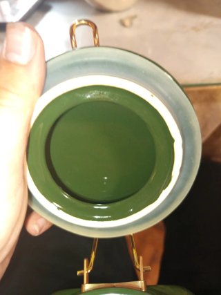 Caramelera Harrods Vintage Verde y Dorada