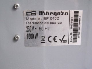 Radiador de cuarzo Orbegozo