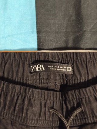 Pantalón Jogger Zara Negro Talla S Hombre