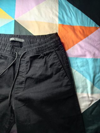 Pantalón Jogger Zara Negro Talla S Hombre